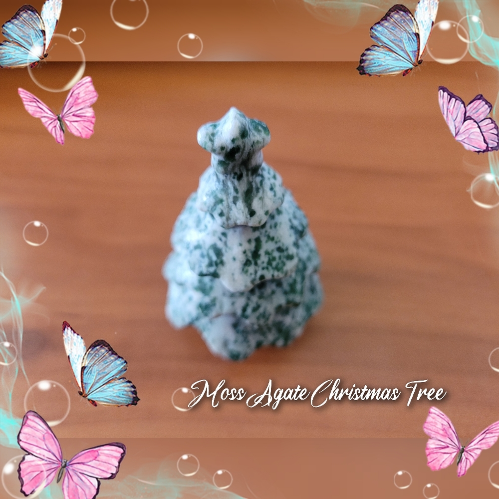 Moss Agate Christmas Tree